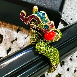 Heidi Daus 🆕 Dragon “Power Presence” beaded crystal ring Size 10 in orig.  box